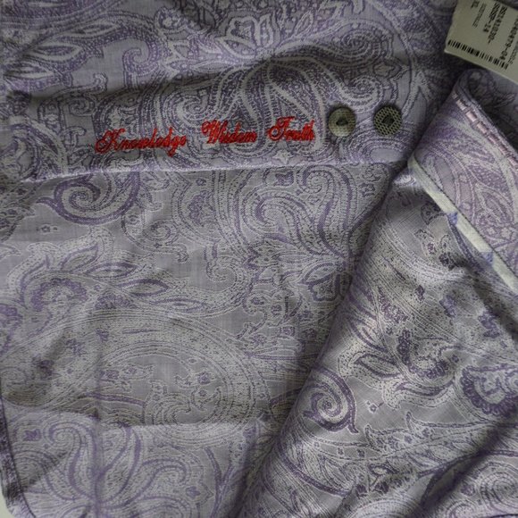 BNWT! Robert Graham  | Paisley Flip Collar/Sleeve - Picture 5 of 8